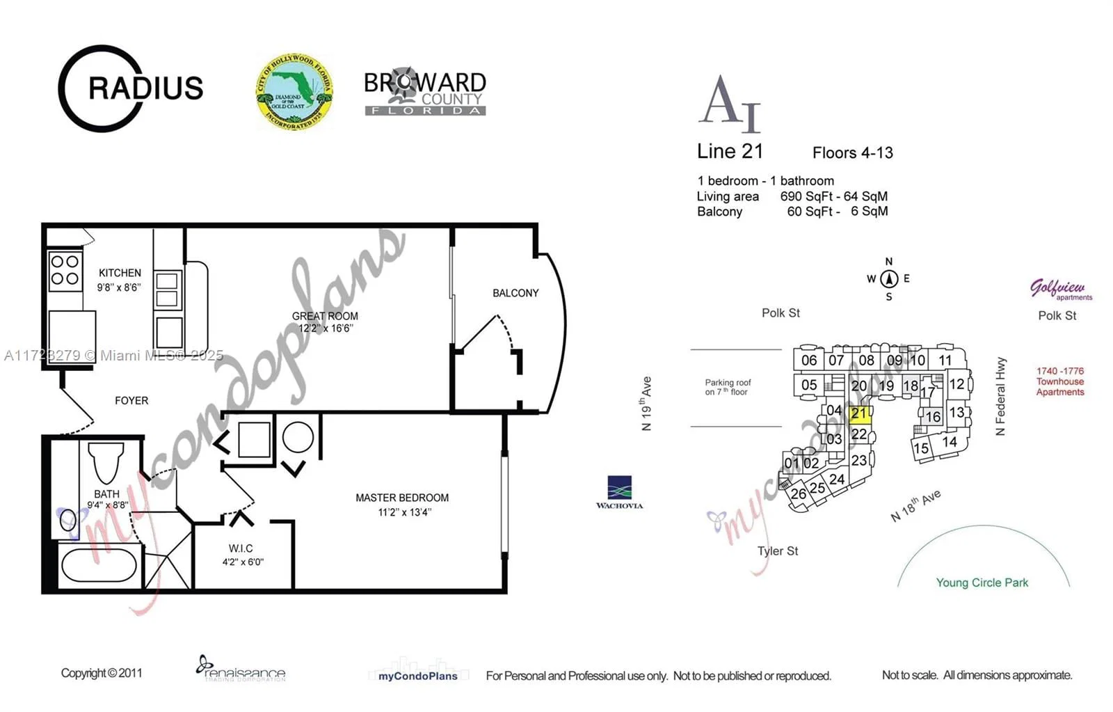 1+1 Condo — 1830 Radius Dr #421, Hollywood, FL 33020