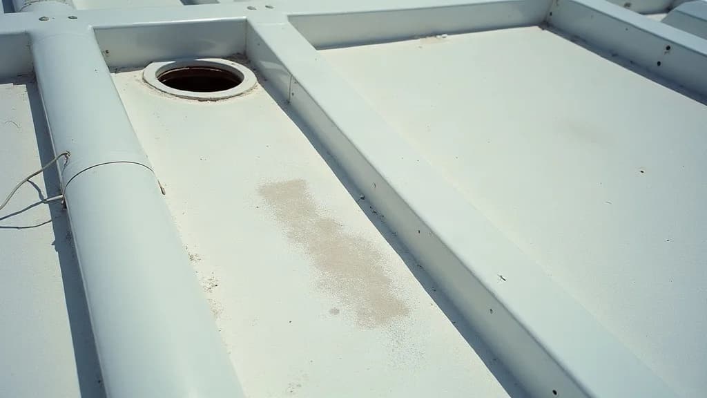 Çatı yalıtımı ve drenaj denetimini gösteren inspection detaylı temsilî görsel