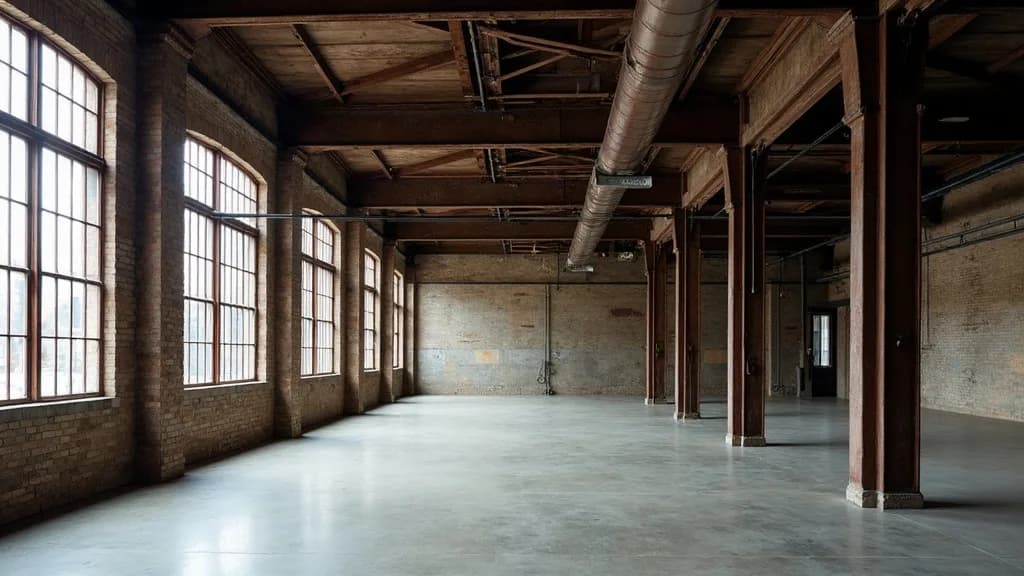 Wynwood'da depo dönüşümü loft konut iç mekânını gösteren temsilî görsel