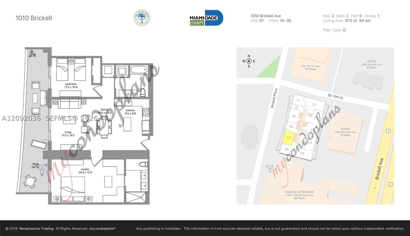 2-bedroom Condo — 1010 Brickell Ave #2907, Miami, FL 33131